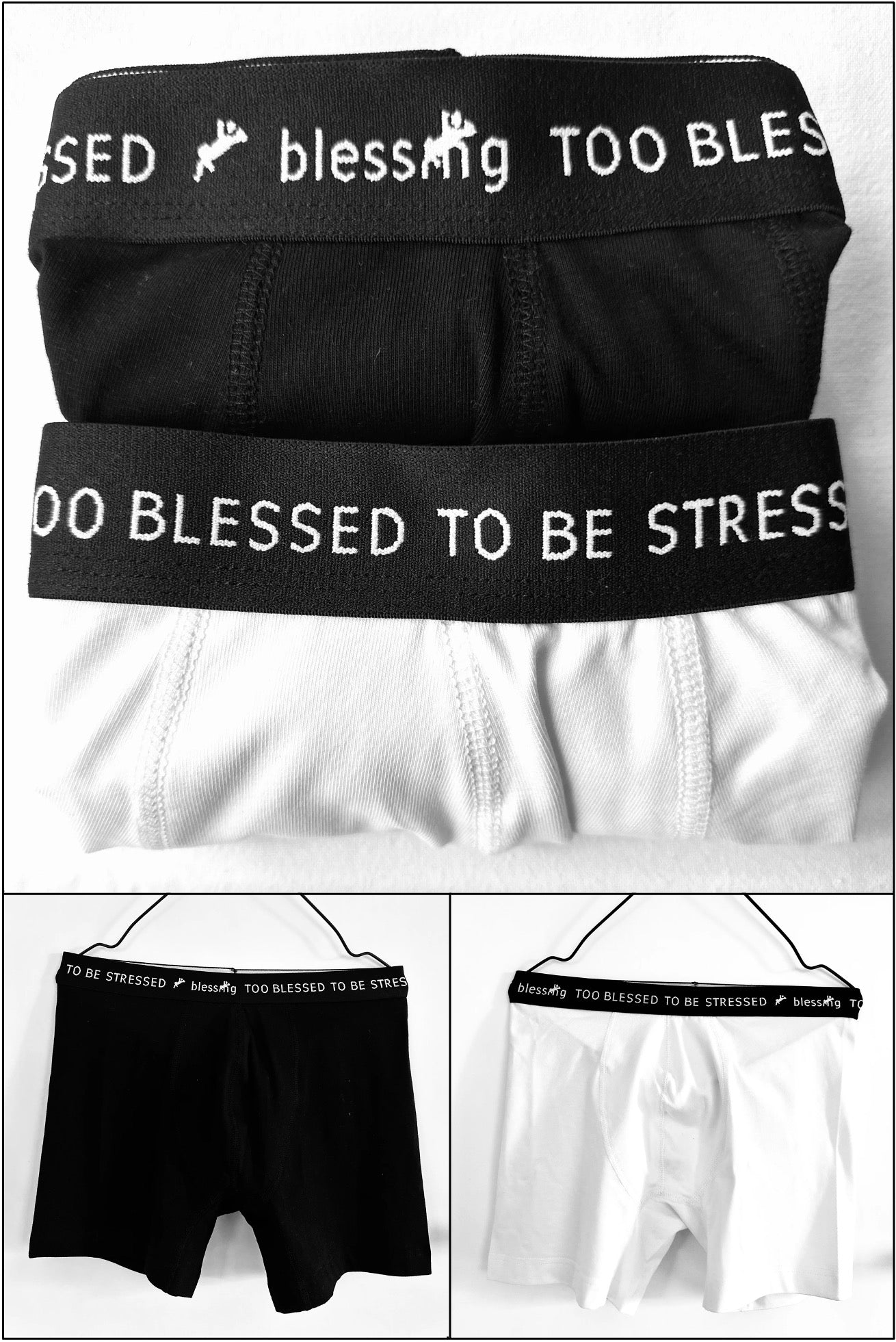 Set Boxershorts Herren (2 Stück, schwarz und weiß)